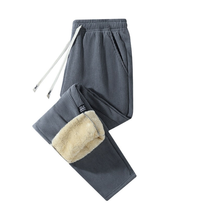Damen Gefütterte Cord-Jogginghose mit Teddyfutter, Kordelzugbund & Seitentaschen Drune