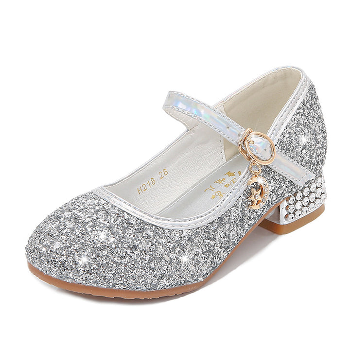 Mädchen Glitzernde Mary Jane Ballerinas mit dekorativem Riemchen und modischem Absatz Drune