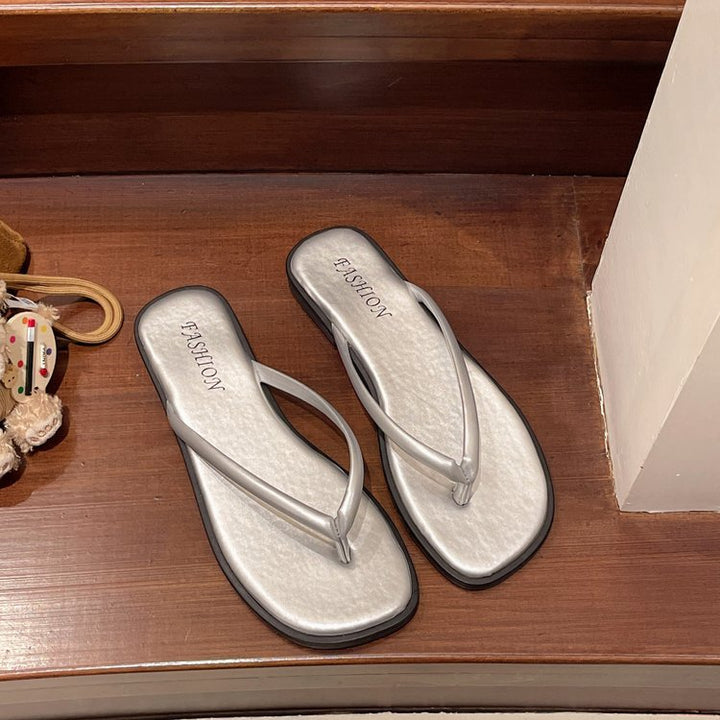 Damen modische Flip-Flops mit komfortablem Fußbett und raffiniertem Riemen Drune