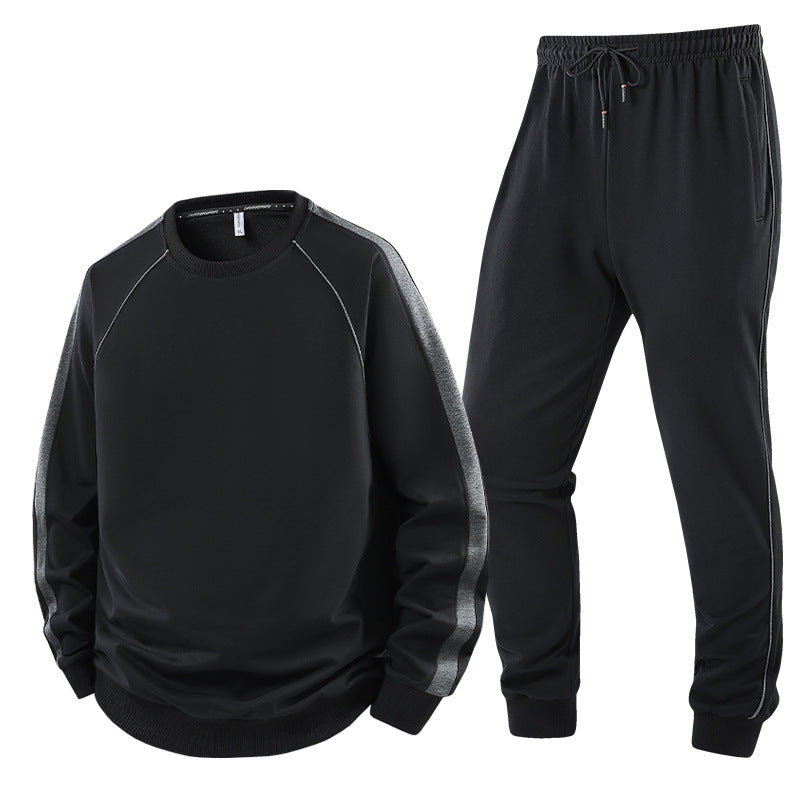 Herren Freizeit-Trainingsanzug-Set aus weichem Jersey mit Raglanärmeln & elastischem Kordelbund Drune