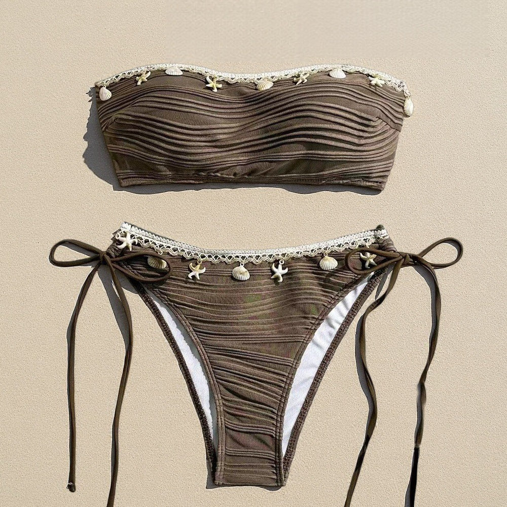 Damen Bandeau-Bikini mit raffinierten Muschel-Details Drune