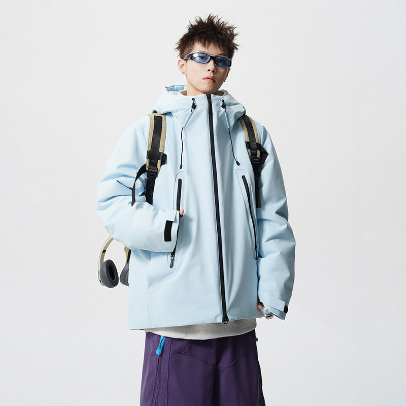 Herren wattierte, wasserabweisende Tech-Outdoorjacke mit Kapuze Drune