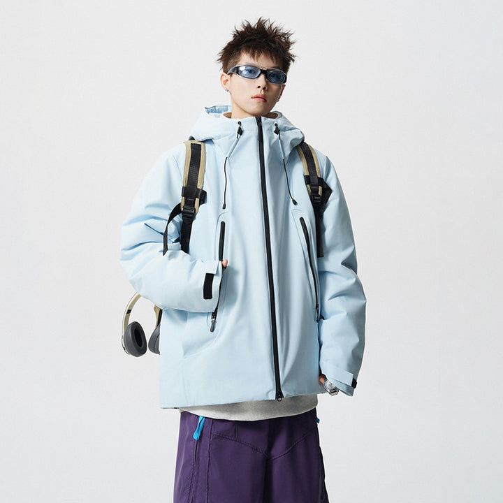 Herren wattierte, wasserabweisende Tech-Outdoorjacke mit Kapuze Drune