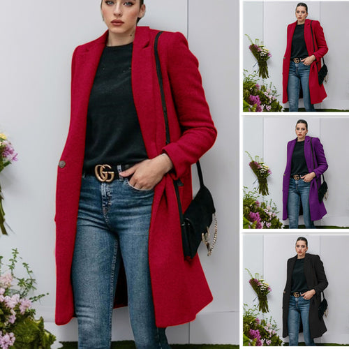 Damen elegante und bequeme Wollmantel Drune