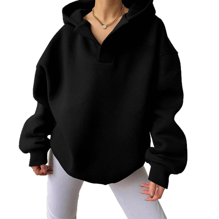 Damen Oversized Kapuzenpullover mit Kängurutasche Drune