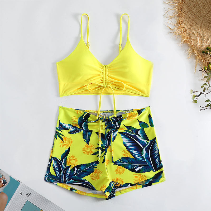 Damen Bikiniset mit raffiniertem Bindedetail und lässiger Shorts Drune