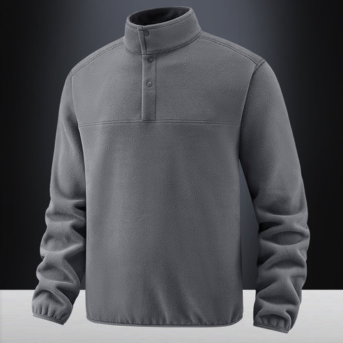 Herren Fleece-Pullover mit Stehkragen und Druckknopf-Leiste für wärmende Zwischenschicht Drune