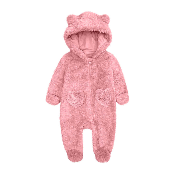 Unisex Fleeceoverall mit Kapuze und Herzaugen Drune