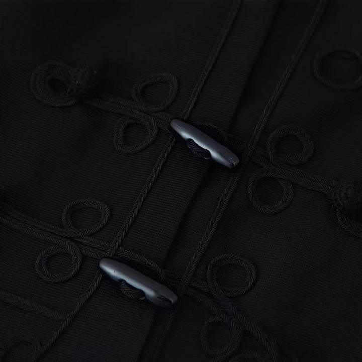 Damen Kurze Jacke mit Froschverschlüssen und Stehkragen Drune