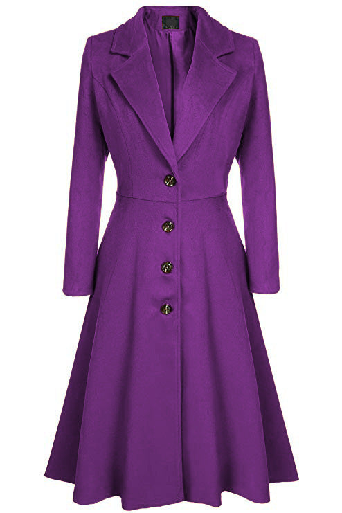 Damen eleganter Trenchcoat mit strukturiertem Fleece und kunstvollen Knopfdetails Drune