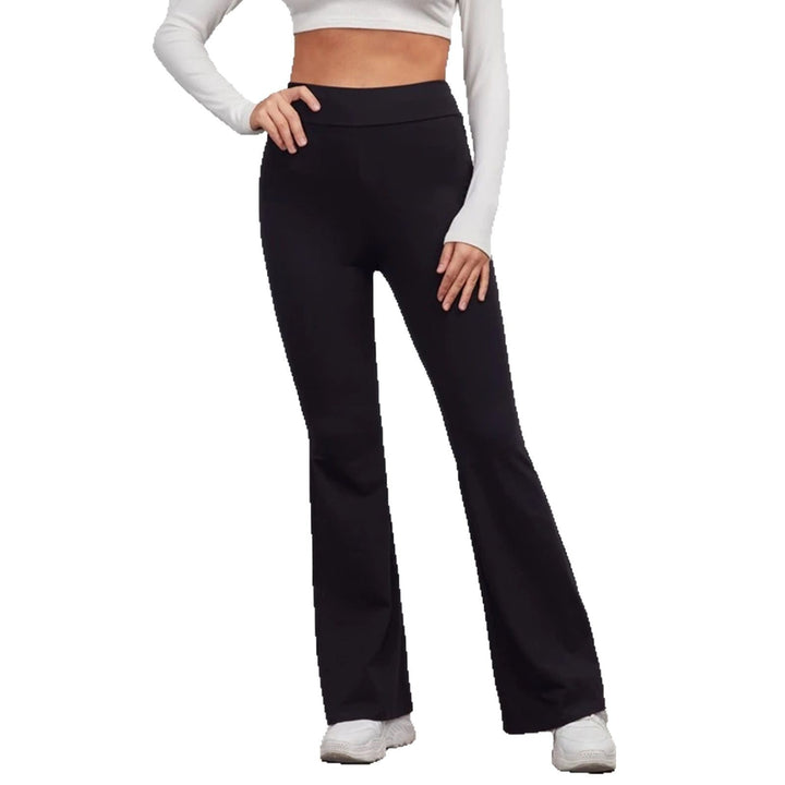 Damen Hochsitze Flared-Hosen Drune