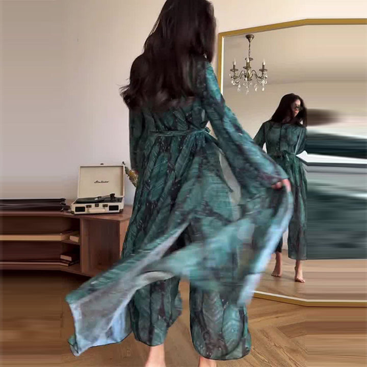 Damen Elegantes Maxikleid mit fließendem Schnitt Drune