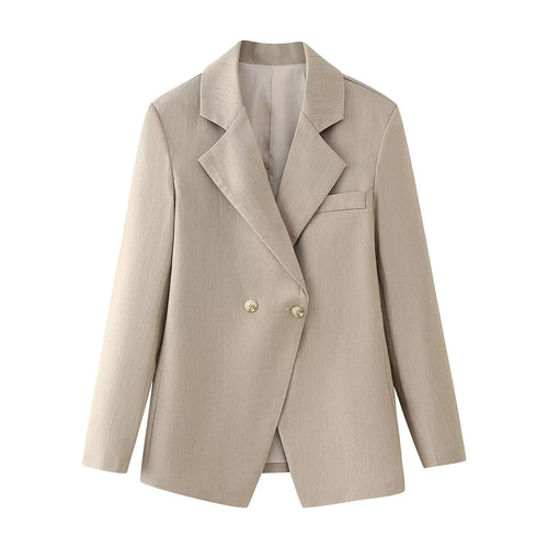 Damen Doppelreihiger Oversize-Blazer aus feinem Twill mit fallendem Revers Drune