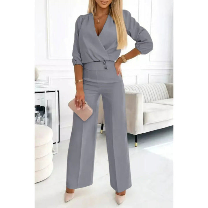 Damen elegantes Jumpsuit mit weiten Beinen Drune