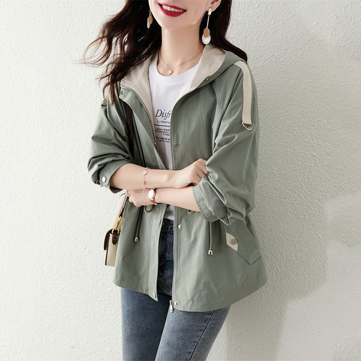 Damen leichte Übergangsjacke mit verstellbarem Kapuzendesign Drune