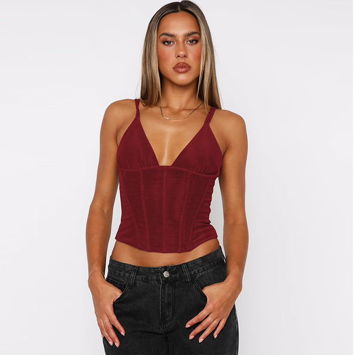 Damen Elegant geschnittenes Bustier-Top mit Spaghetti-Trägern Drune