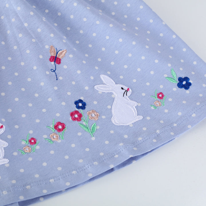 Mädchen Baumwollkleid mit niedlichem Hasenmotiv Drune