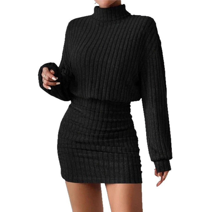 Damen Strickkleid mit Rollkragen und angeschnittenen Ärmeln Drune