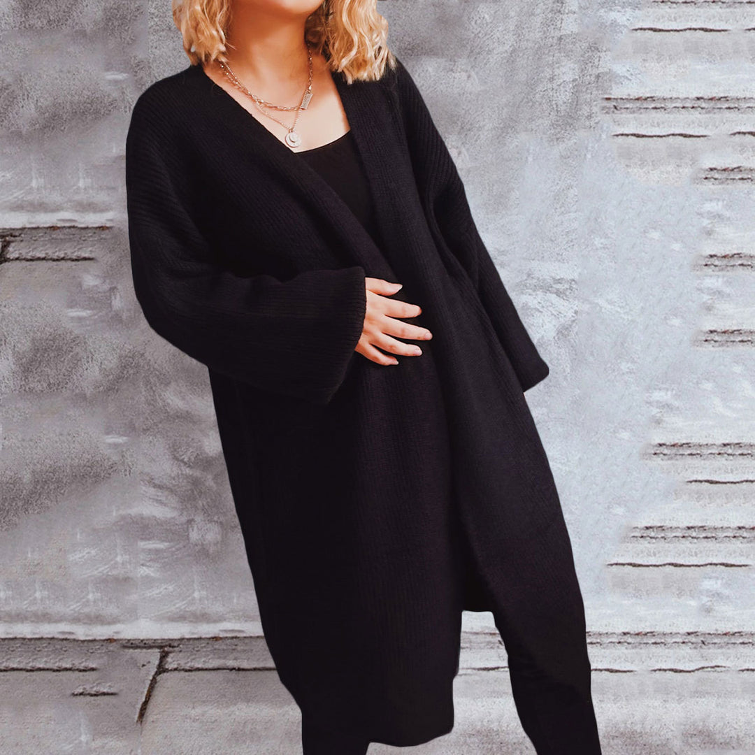 Damen Oversized Strickjacke mit tiefem V-Ausschnitt und weitem Schnitt Drune