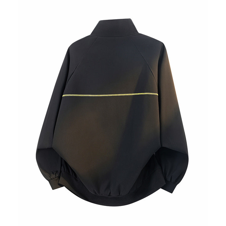 Damen Oversize-Bomberjacke mit Kontrastpaspeln, Stehkragen & Ballonärmeln Drune