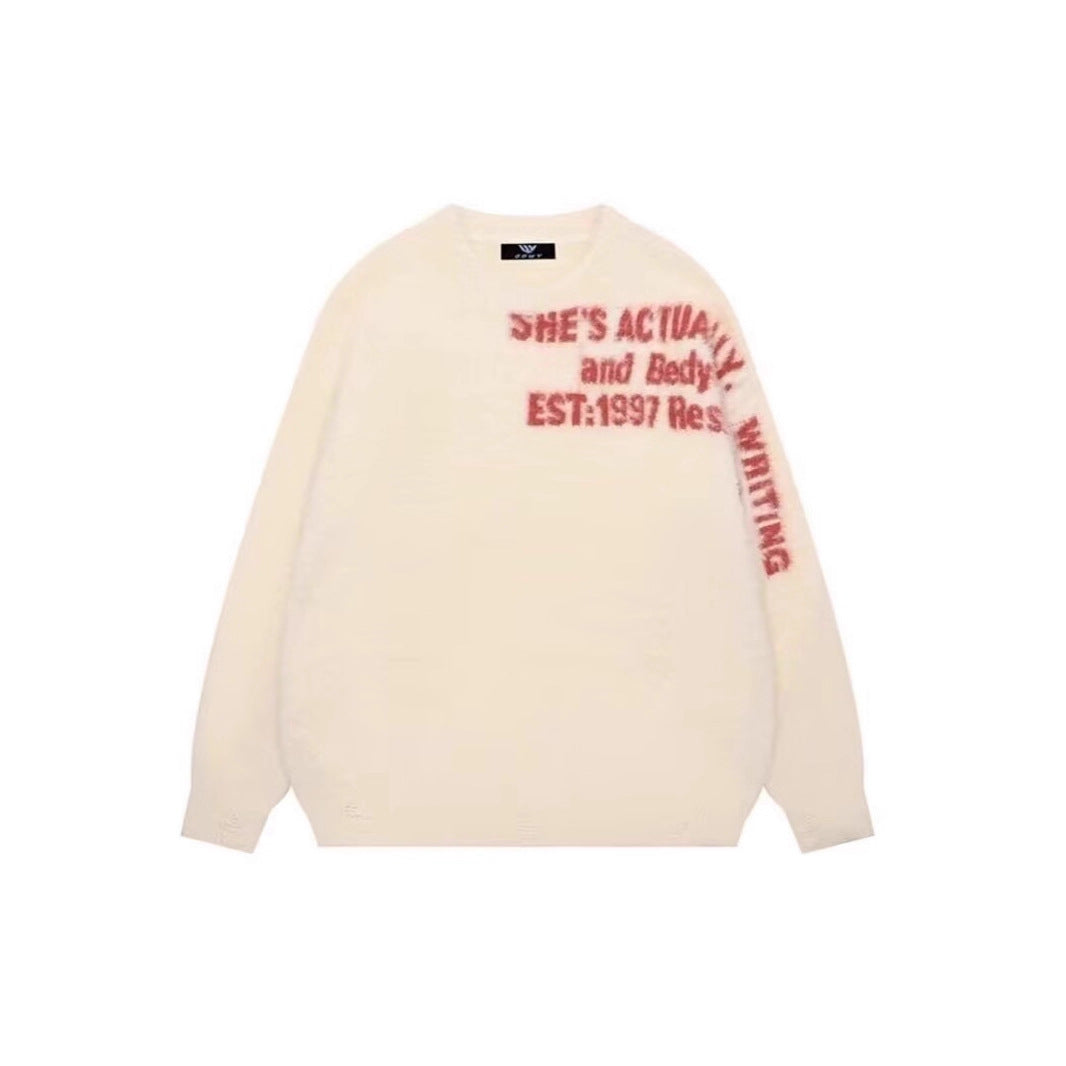 Damen Lässiger Oversized Pullover mit grafischem Print Drune