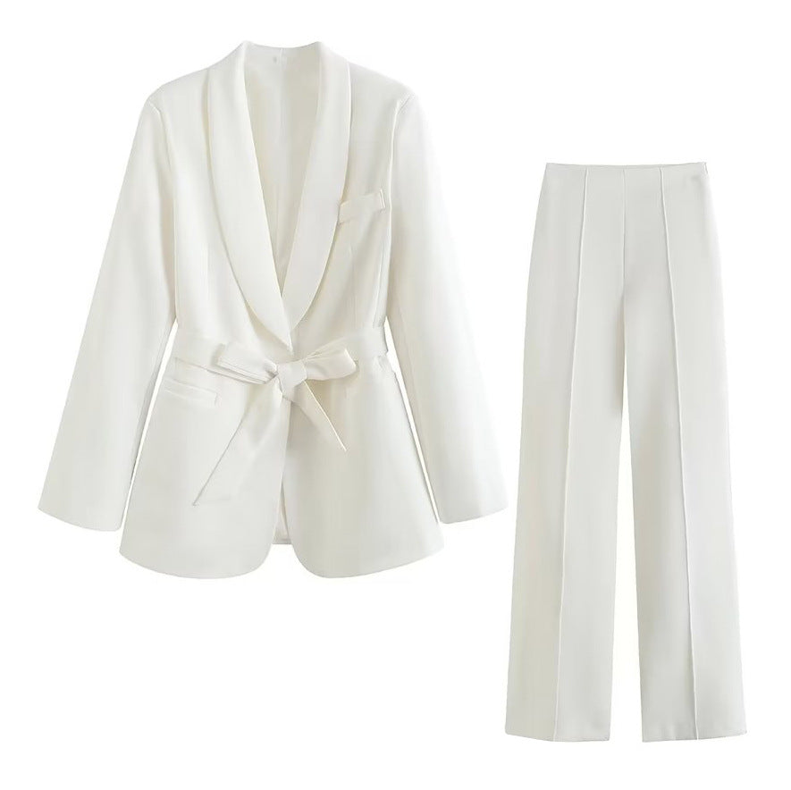 Damen Elegante High‑Waist Palazzo‑Hose mit durchgehender Bügelfalte und Clean‑Finish Drune