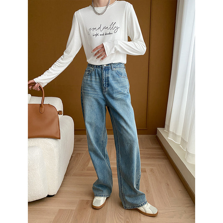 Damen Hochtaillierte weit geschnittene Jeans Drune