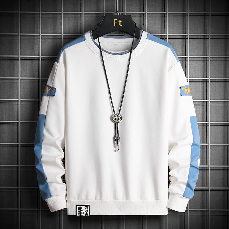 Herren Lockeres Sweatshirt im Urban-Layer-Look mit Schulterpaneelen und geripptem Saum Drune