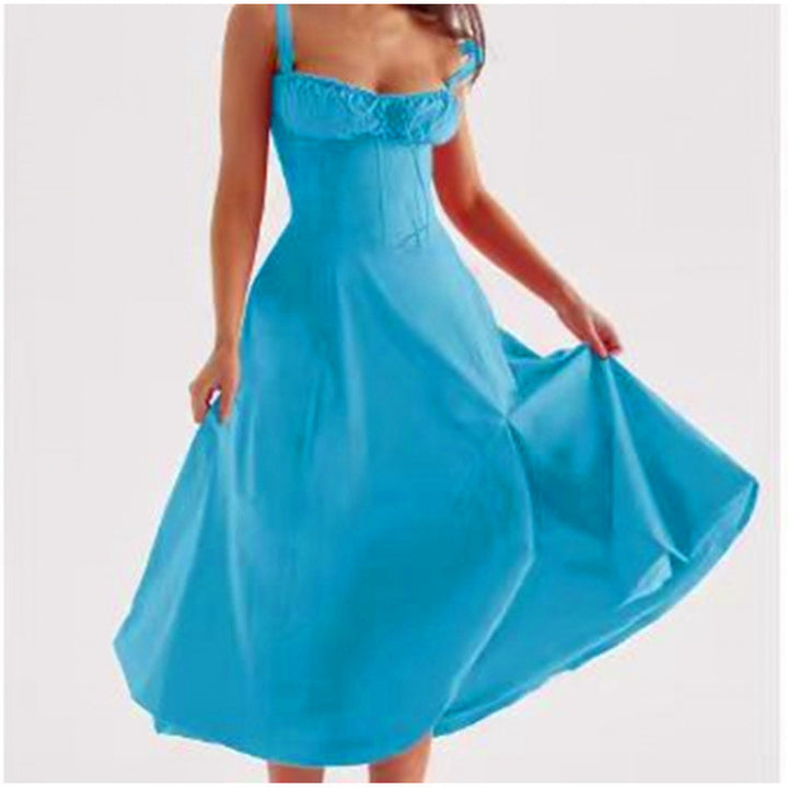 Damen Maxikleid mit floralem Design und elegantem Schlitz Drune