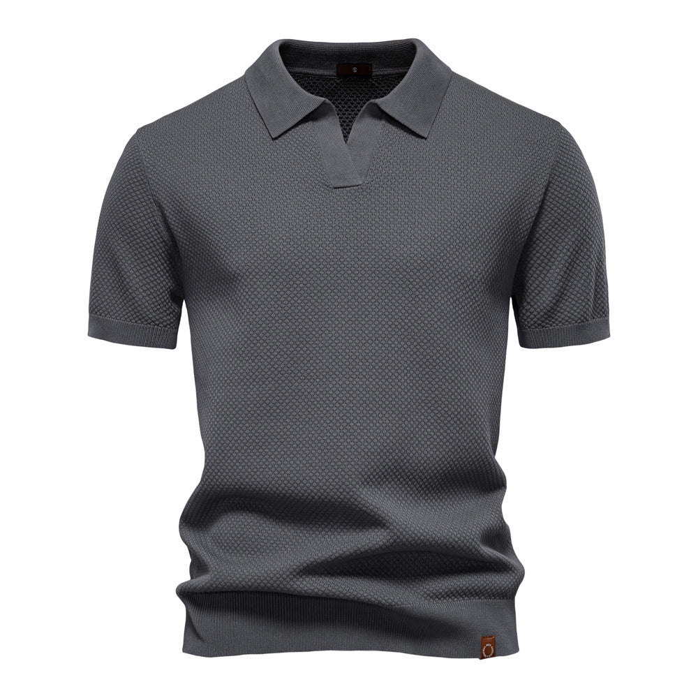 Herren Kurzärmliges Polo-Shirt mit strukturiertem Design Drune