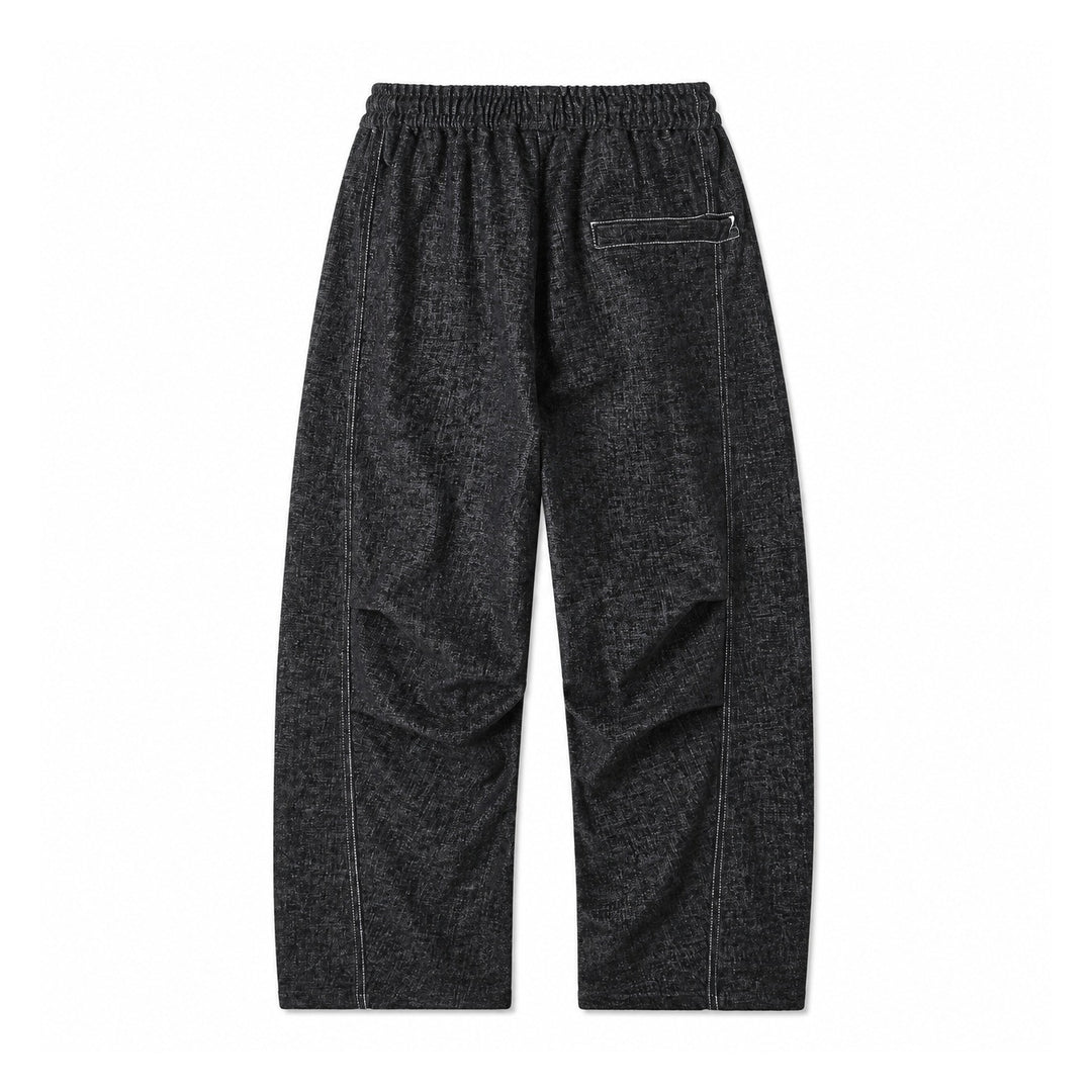 Damen Locker geschnittene Cropped-Hose mit hohem elastischem Bund und Kordelzug aus strukturierter Leinenmischung Drune