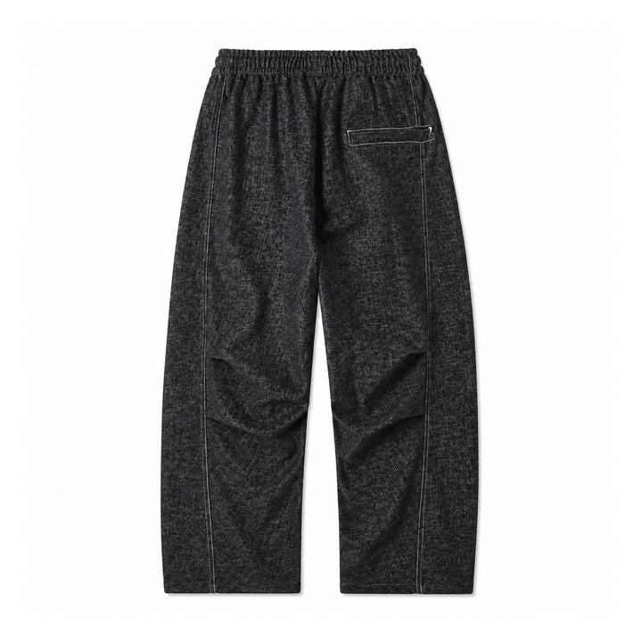Damen Locker geschnittene Cropped-Hose mit hohem elastischem Bund und Kordelzug aus strukturierter Leinenmischung Drune