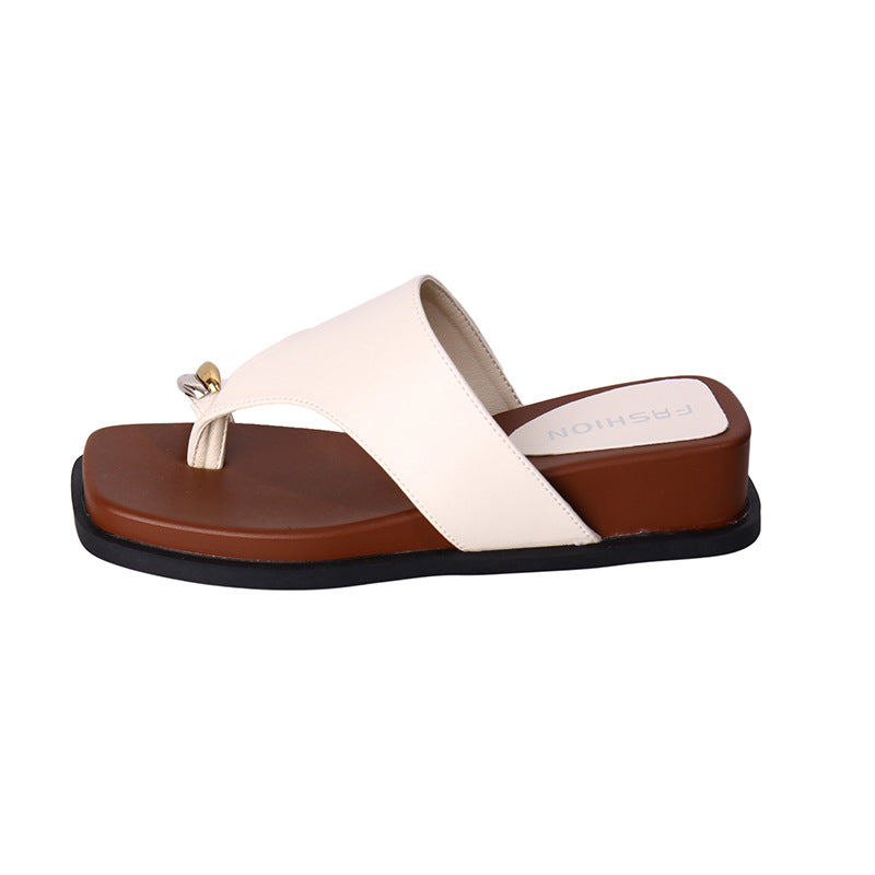 Damen Bequeme Zehentrenner-Sandalen mit modischem Riemendesign und ergonomischer Sohle Drune