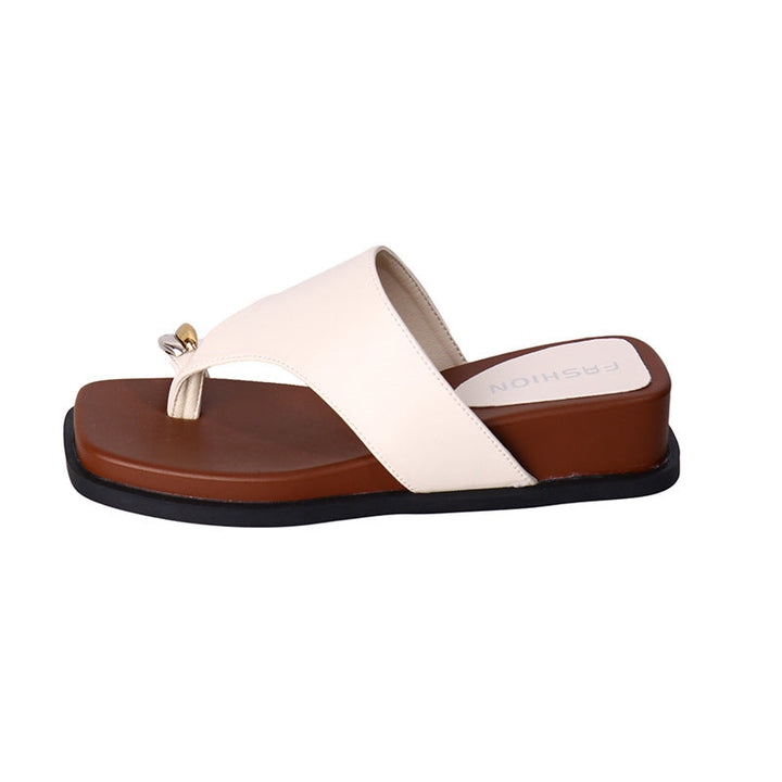 Damen Bequeme Zehentrenner-Sandalen mit modischem Riemendesign und ergonomischer Sohle Drune