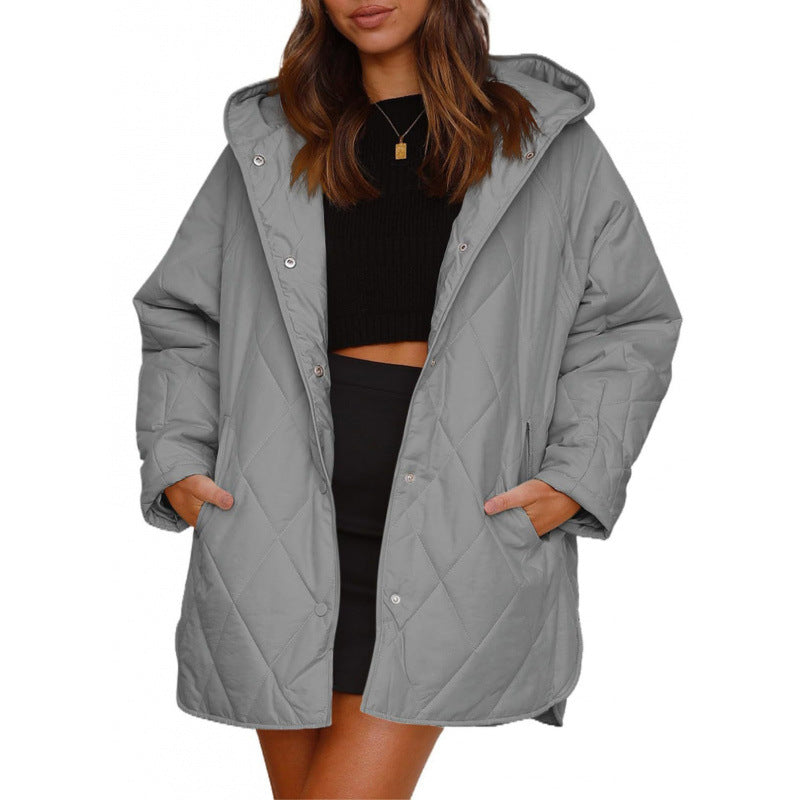Damen warme Steppjacke mit Kapuze Drune