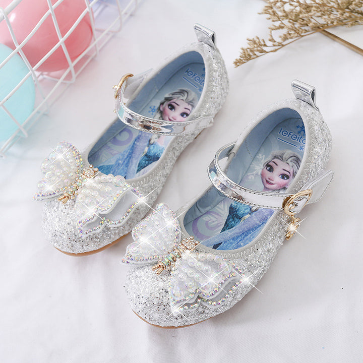Mädchen Glitzernde Ballerinas mit Schleifenapplikationen Drune