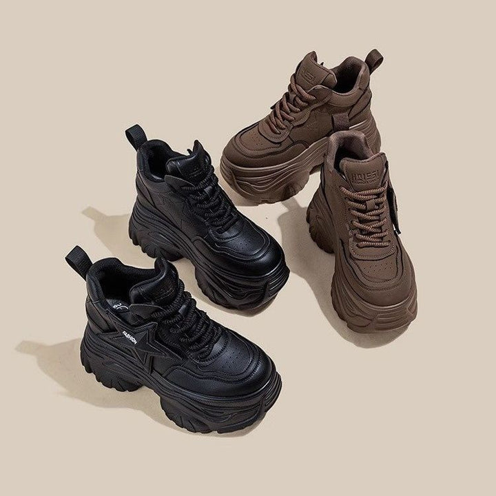 Damen Chunky Sneaker mit modischem Sternen-Design und extragroßer Sohle Drune