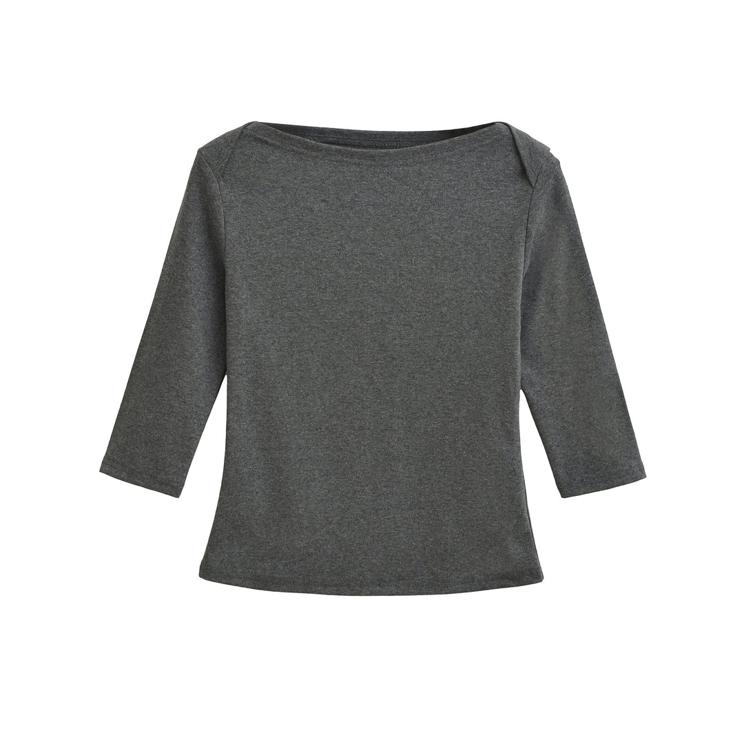 Damen Langarmshirt mit lockerem Schnitt und eleganten Schulterdetails Drune