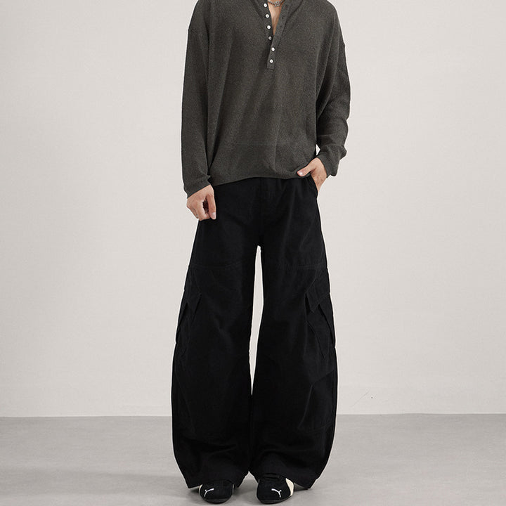 Herren Baggy-Cargohose im Utility-Stil mit tiefem Bund und extra weitem Bein Drune
