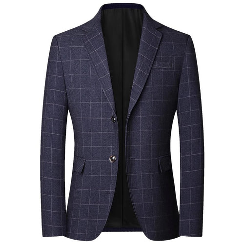 Herren Slim-Fit Sakko im Karo-Look mit klassischem Knopfverschluss Drune