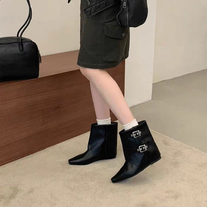 Damen Modische Stiefeletten mit Schnallen-Detail Drune
