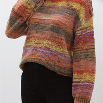 Damen gemütlicher Strickpullover mit strukturiertem Farbverlauf Drune
