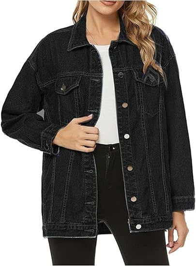 Damen Lässige Denimjacke mit oversized Schnitt Drune