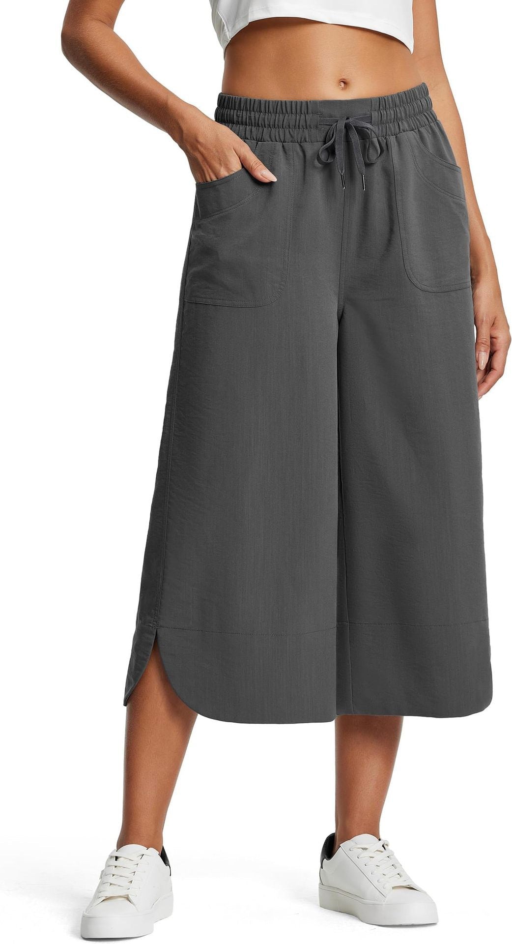 Damen lässige Culotte mit elastischem Bund und praktischen Seitentaschen Drune