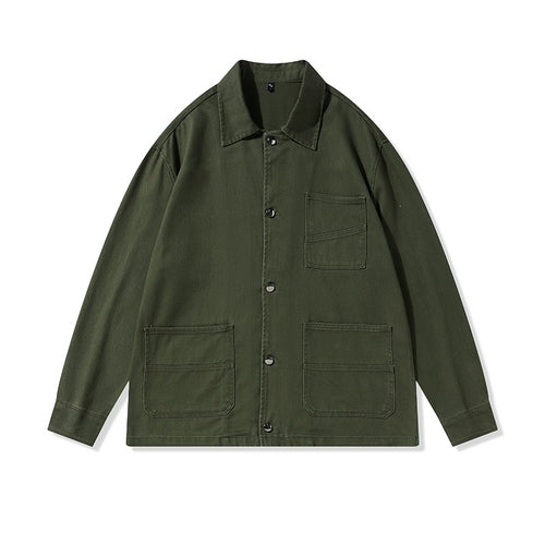 Unisex Oversize-Arbeitsjacke im Overshirt‑Stil aus Canvas mit aufgesetzten Taschen Drune