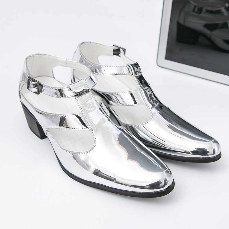 Damen Elegante Metallic Heels mit verstellbarem Riemen Drune