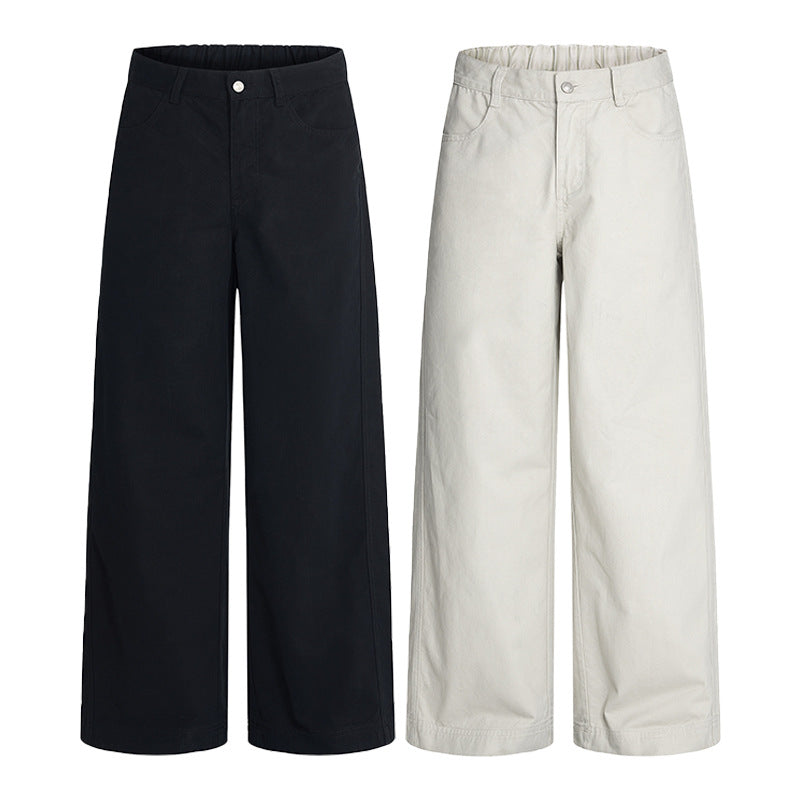 Damen Hochgeschnittene Extraweite Palazzo-Hose aus Baumwoll‑Twill mit bodenlanger Silhouette Drune