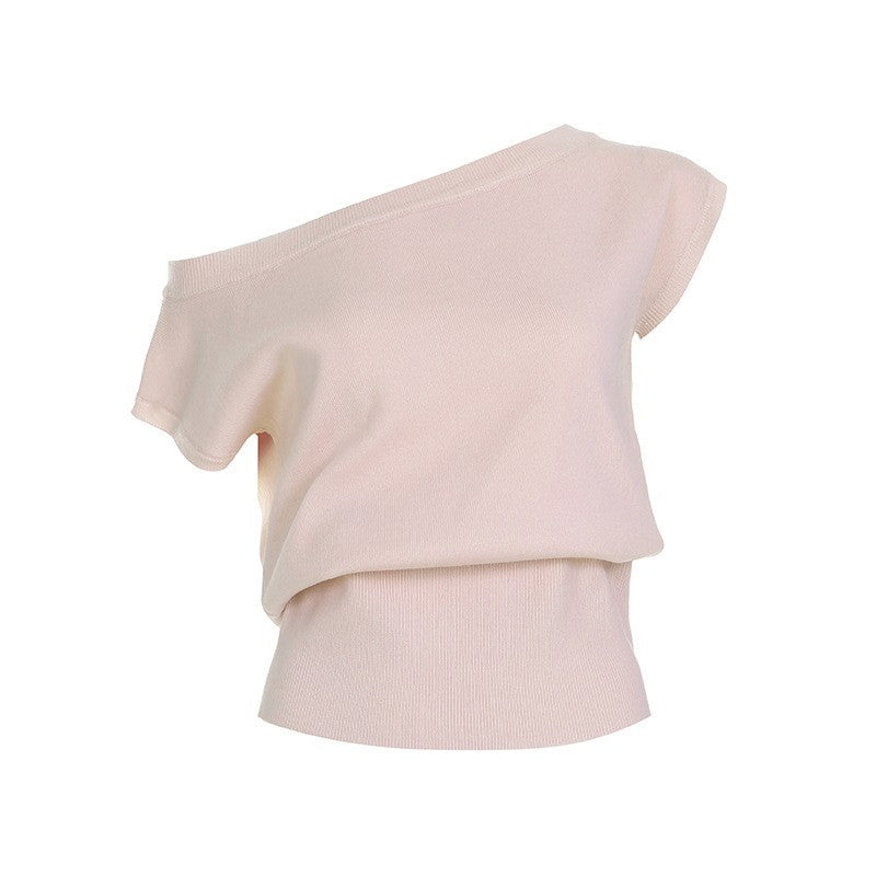Damen asymmetrisches Kurzarmoberteil mit lässigem Schnitt und Kapuzendetail Drune