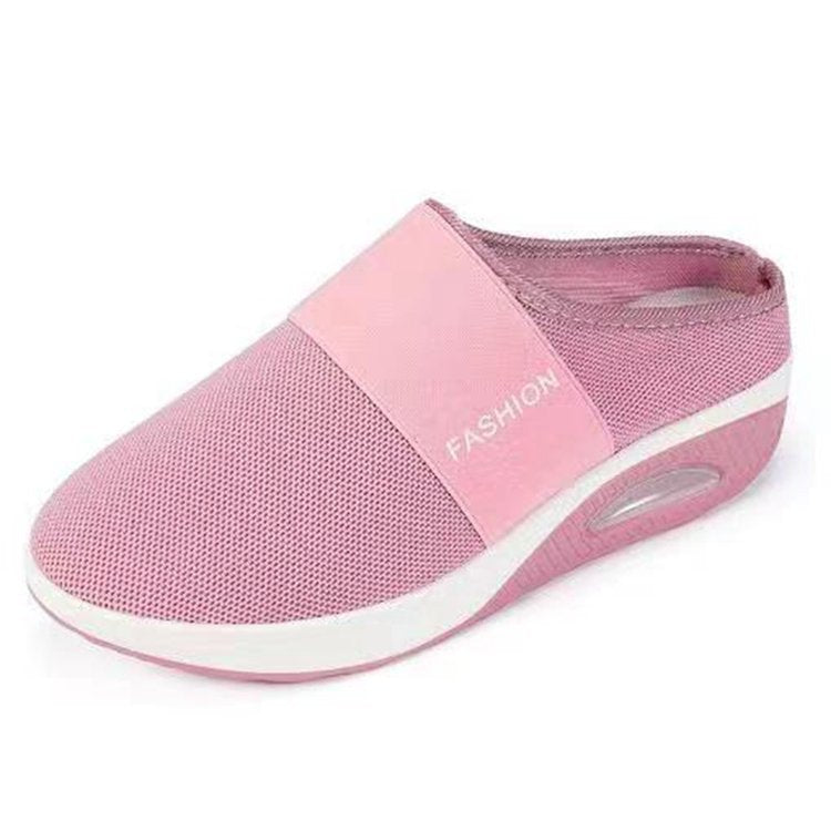 Damen Komfort-Sport-Pantolette mit luftgepolsterter Plateau-Sohle und atmungsaktivem Mesh Drune