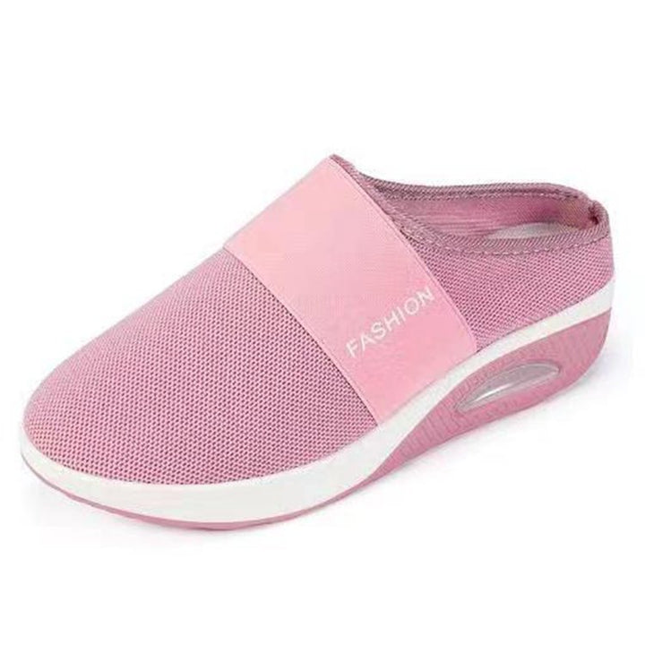 Damen Komfort-Sport-Pantolette mit luftgepolsterter Plateau-Sohle und atmungsaktivem Mesh Drune